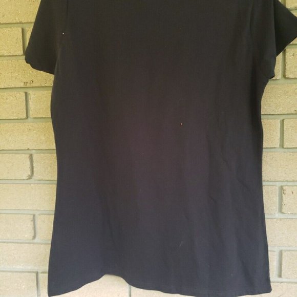 "Just One More Geocache, I Promise!" Black Ladies T-Shirt Size: Large - Picture 2 of 2